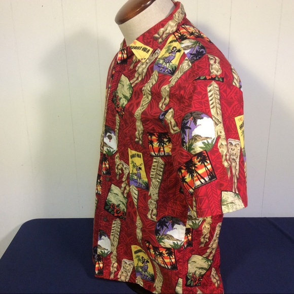 Vintage Hawaiian Hula Mens Hawaiian Shirt made in Hawaii size medium made in USA - Picture 7 of 10